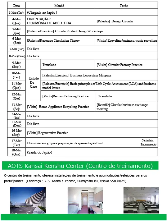 Agenda Preliminar do curso